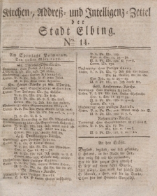 Kirchenzettel der Stadt Elbing, Nr. 14, 30 März 1828
