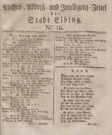 Kirchenzettel der Stadt Elbing, Nr. 16, 13 April 1828
