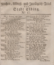 Kirchenzettel der Stadt Elbing, Nr. 17, 20 April 1828