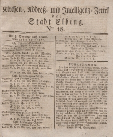 Kirchenzettel der Stadt Elbing, Nr. 18, 27 April 1828