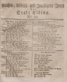 Kirchenzettel der Stadt Elbing, Nr. 19, 30 April 1828