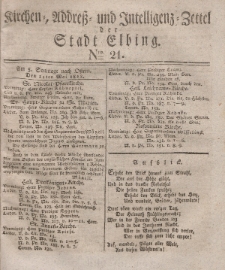 Kirchenzettel der Stadt Elbing, Nr. 21, 11 Mai 1828