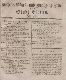 Kirchenzettel der Stadt Elbing, Nr. 22, 15 Mai 1828