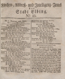 Kirchenzettel der Stadt Elbing, Nr. 23, 18 Mai 1828