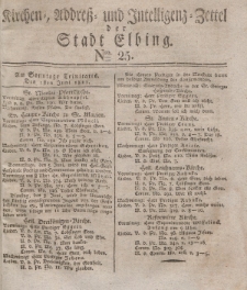 Kirchenzettel der Stadt Elbing, Nr. 25, 1 Juni 1828