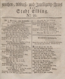 Kirchenzettel der Stadt Elbing, Nr. 26, 8 Juni 1828