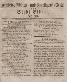 Kirchenzettel der Stadt Elbing, Nr. 30, 6 Juli 1828