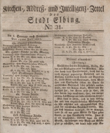 Kirchenzettel der Stadt Elbing, Nr. 31, 13 Juli 1828