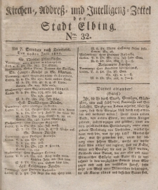 Kirchenzettel der Stadt Elbing, Nr. 32, 20 Juli 1828