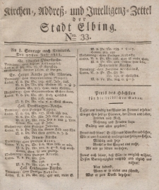 Kirchenzettel der Stadt Elbing, Nr. 33, 27 Juli 1828