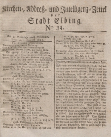 Kirchenzettel der Stadt Elbing, Nr. 34, 3 August 1828