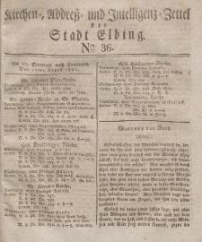 Kirchenzettel der Stadt Elbing, Nr. 36, 17 August 1828