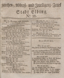 Kirchenzettel der Stadt Elbing, Nr. 38, 31 August 1828