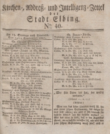 Kirchenzettel der Stadt Elbing, Nr. 40, 14 September 1828