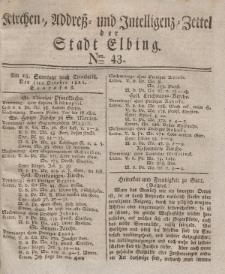 Kirchenzettel der Stadt Elbing, Nr. 43, 5 Oktober 1828