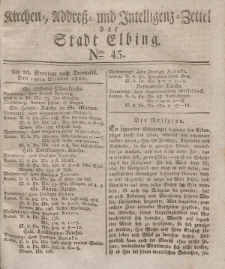 Kirchenzettel der Stadt Elbing, Nr. 45, 19 Oktober 1828