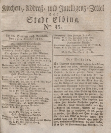 Kirchenzettel der Stadt Elbing, Nr. 45, 19 Oktober 1828