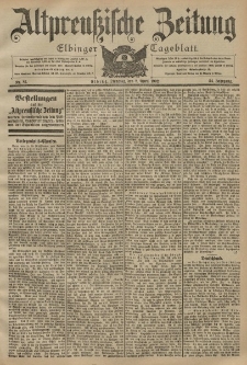 Altpreussische Zeitung, Nr. 81 Dienstag 8 April 1902, 54. Jahrgang