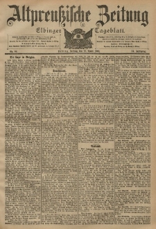 Altpreussische Zeitung, Nr. 84 Freitag 11 April 1902, 54. Jahrgang