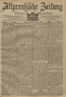 Altpreussische Zeitung, Nr. 86 Sonntag 13 April 1902, 54. Jahrgang