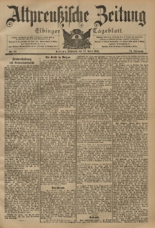 Altpreussische Zeitung, Nr. 88 Mittwoch 16 April 1902, 54. Jahrgang