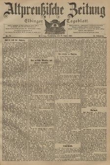 Altpreussische Zeitung, Nr. 89 Donnerstag 17 April 1902, 54. Jahrgang
