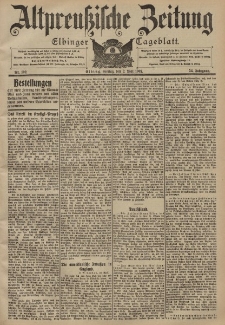 Altpreussische Zeitung, Nr. 102 Freitag 2 Mai 1902, 54. Jahrgang
