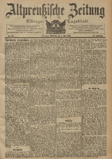 Altpreussische Zeitung, Nr. 106 Mittwoch 7 Mai 1902, 54. Jahrgang