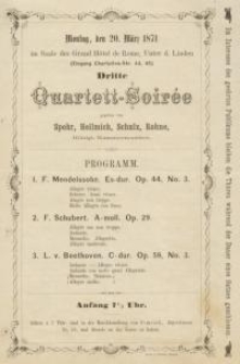 Pozycja nr 108 z kolekcji Henryka Nitschmanna : Dritte Quartett-Soiree