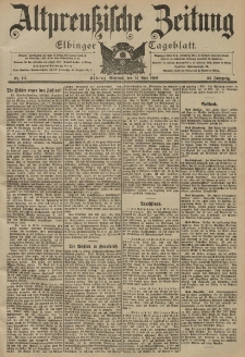 Altpreussische Zeitung, Nr. 111 Mittwoch 14 Mai 1902, 54. Jahrgang
