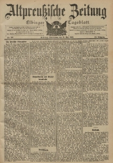 Altpreussische Zeitung, Nr. 112 Donnerstag 15 Mai 1902, 54. Jahrgang