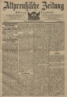 Altpreussische Zeitung, Nr. 117 Donnerstag 22 Mai 1902, 54. Jahrgang