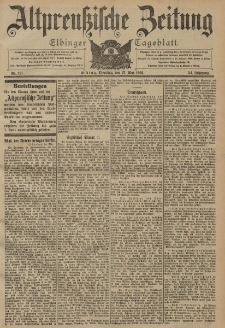 Altpreussische Zeitung, Nr. 121 Dienstag 27 Mai 1902, 54. Jahrgang