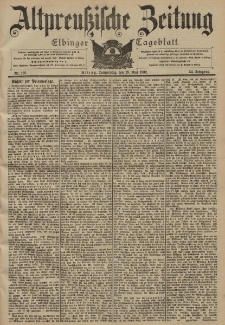 Altpreussische Zeitung, Nr. 123 Donnerstag 29 Mai 1902, 54. Jahrgang