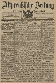 Altpreussische Zeitung, Nr. 124 Freitag 30 Mai 1902, 54. Jahrgang