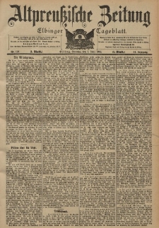 Altpreussische Zeitung, Nr. 126 Sonntag 1 Juni 1902, 54. Jahrgang
