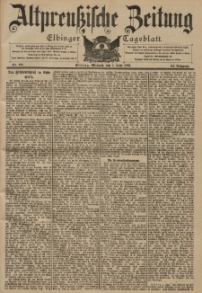 Altpreussische Zeitung, Nr. 128 Mittwoch 4 Juni 1902, 54. Jahrgang