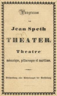 Pozycja nr 141 z kolekcji Henryka Nitschmanna : Programm des Jean Speth Theater