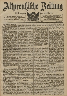 Altpreussische Zeitung, Nr. 135 Donnerstag 12 Juni 1902, 54. Jahrgang