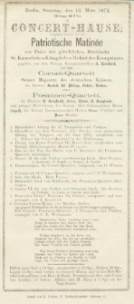 Pozycja nr 152 z kolekcji Henryka Nitschmanna : "Patriotische Matinee zur Feier der glücklichen Rückkehr Sr. Kaiserlichen...