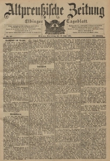 Altpreussische Zeitung, Nr. 141 Donnerstag 19 Juni 1902, 54. Jahrgang