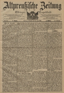 Altpreussische Zeitung, Nr. 144 Sonntag 22 Juni 1902, 54. Jahrgang