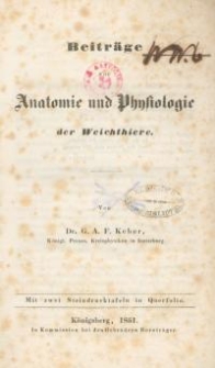 Beiträge zur Anatomie und Physiologie der Weichthiere