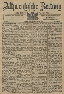Altpreussische Zeitung, Nr. 179 Sonnabend 2 August 1902, 54. Jahrgang