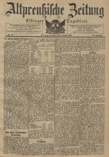 Altpreussische Zeitung, Nr. 181 Dienstag 5 August 1902, 54. Jahrgang