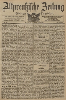 Altpreussische Zeitung, Nr. 184 Freitag 8 August 1902, 54. Jahrgang