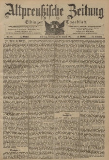 Altpreussische Zeitung, Nr. 186 Sonntag 10 August 1902, 54. Jahrgang