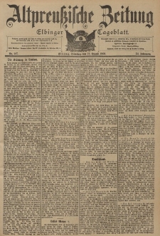 Altpreussische Zeitung, Nr. 187 Dienstag 12 August 1902, 54. Jahrgang
