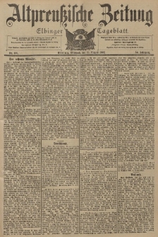 Altpreussische Zeitung, Nr. 188 Mittwoch 13 August 1902, 54. Jahrgang