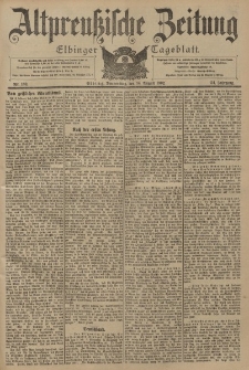 Altpreussische Zeitung, Nr. 189 Donnerstag 14 August 1902, 54. Jahrgang